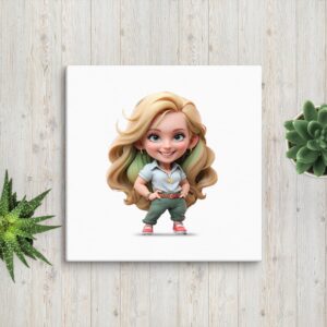 Personalized 3D Mini Character Canvas 12"x12" - Square