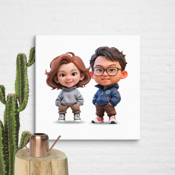 Personalized 3D Mini Character Canvas 12"x12" - Square - Image 2