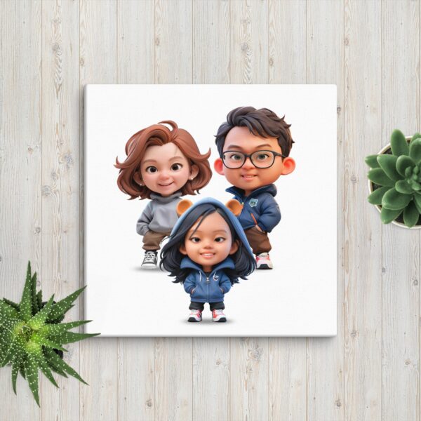Personalized 3D Mini Character Canvas 12"x12" - Square - Image 3