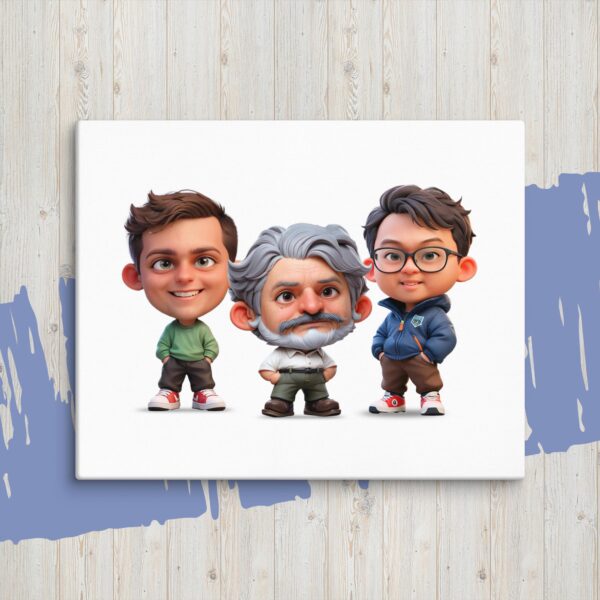 Personalized 3D Mini Character Canvas 20"x16" – Landscape - Image 3