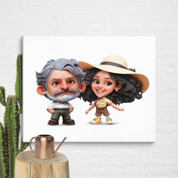 Personalized 3D Mini Character Canvas 20"x16" – Landscape - Image 2