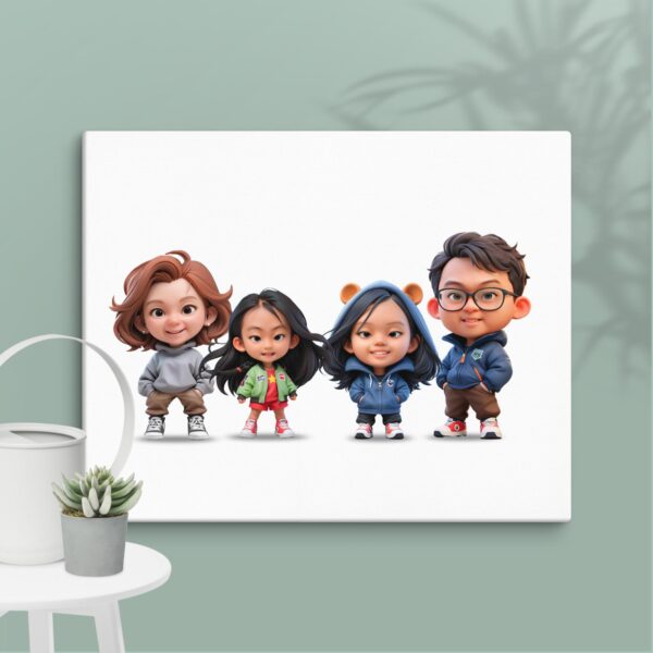 Personalized 3D Mini Character Canvas 20"x16" – Landscape - Image 4