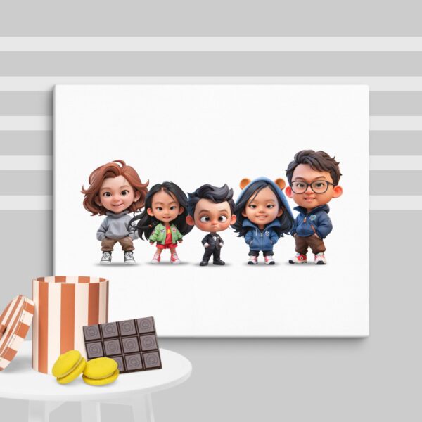 Personalized 3D Mini Character Canvas 20"x16" – Landscape - Image 5