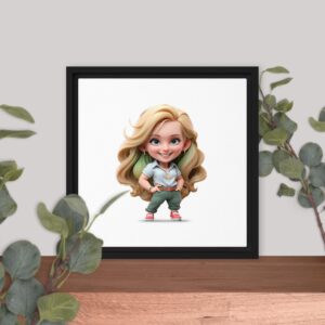 Personalized 3D Mini Character Framed Canvas 12"x12" – Square
