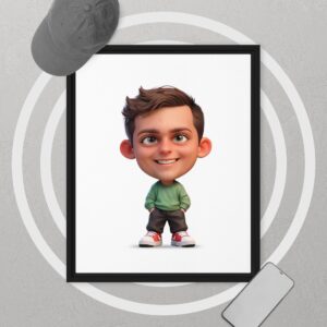 Personalized 3D Mini Character Framed Canvas 16"x20" - Portrait