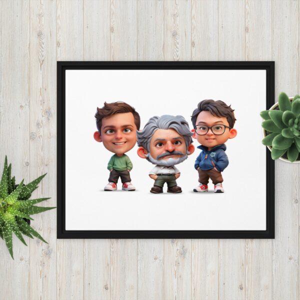 Personalized 3D Mini Character Framed Canvas 20"x16" – Landscape - Image 3