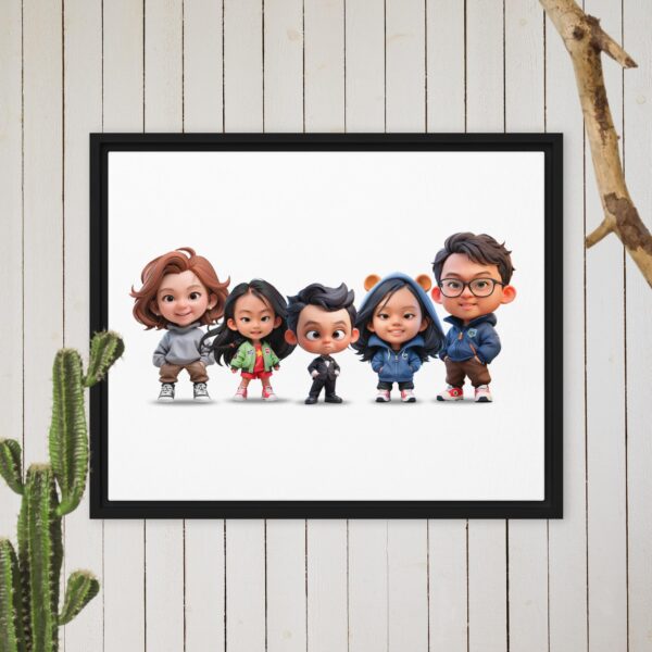 Personalized 3D Mini Character Framed Canvas 20"x16" – Landscape - Image 5